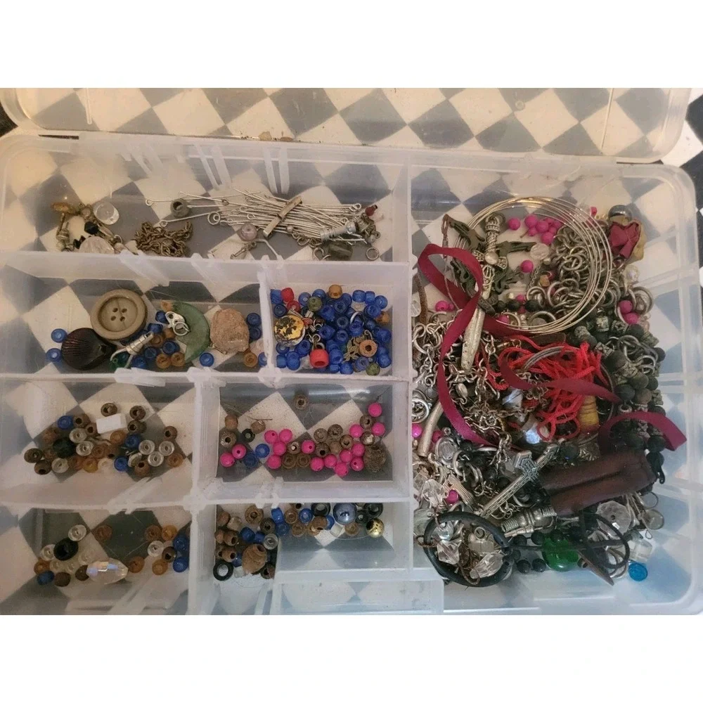 Huge Jewelry Making Bead Lot Charms Wire Findings Craft Supplies Organizer Bulk